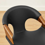 Chaise de salle à manger Art Leon en similicuir et bois courbé, style moderne du milieu du siècle