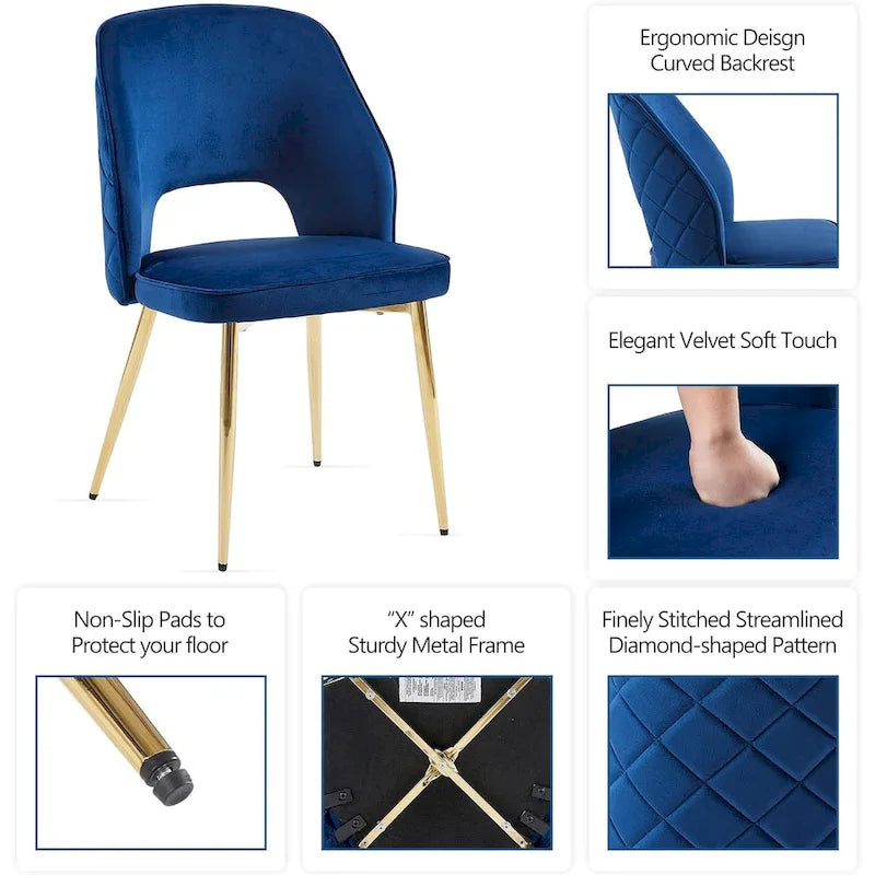 Lot de 4 chaises de salle à manger Howtai avec dossier ajouré
