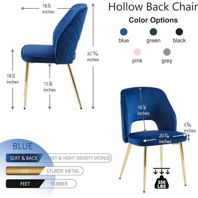 Lot de 4 chaises de salle à manger Howtai avec dossier ajouré