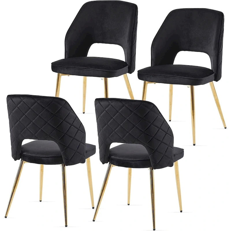 Lot de 4 chaises de salle à manger Howtai avec dossier ajouré