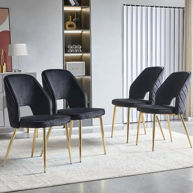 Lot de 4 chaises de salle à manger Howtai avec dossier ajouré