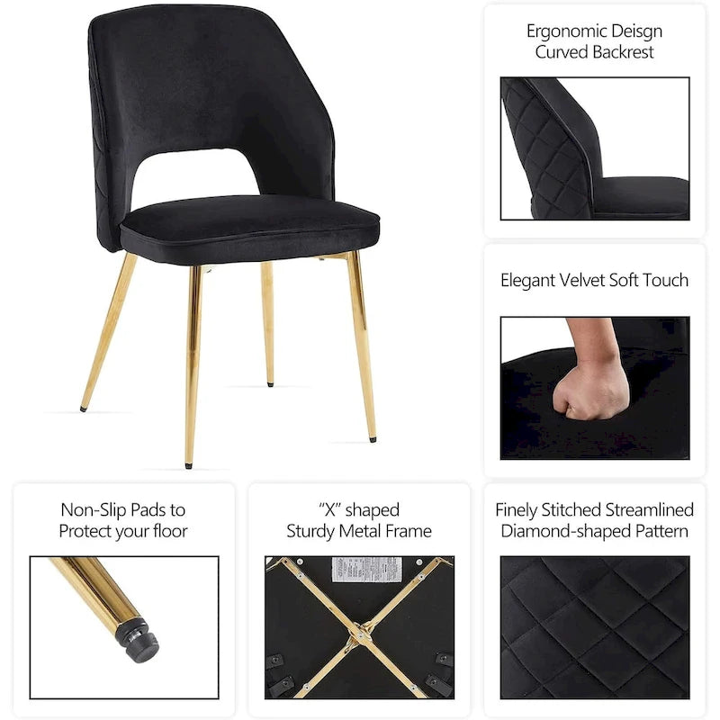 Lot de 4 chaises de salle à manger Howtai avec dossier ajouré