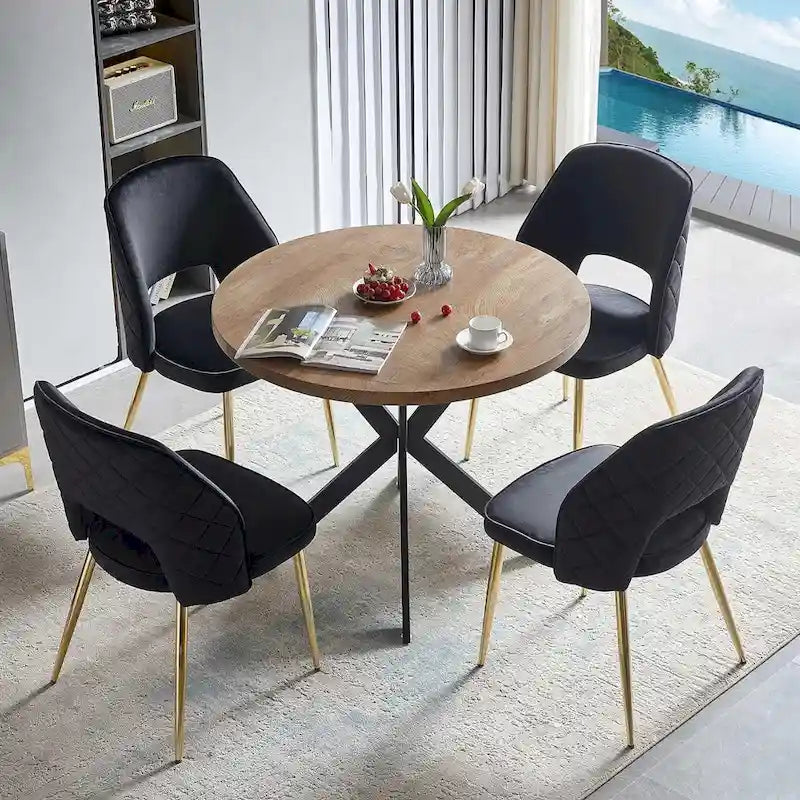 Lot de 4 chaises de salle à manger Howtai avec dossier ajouré