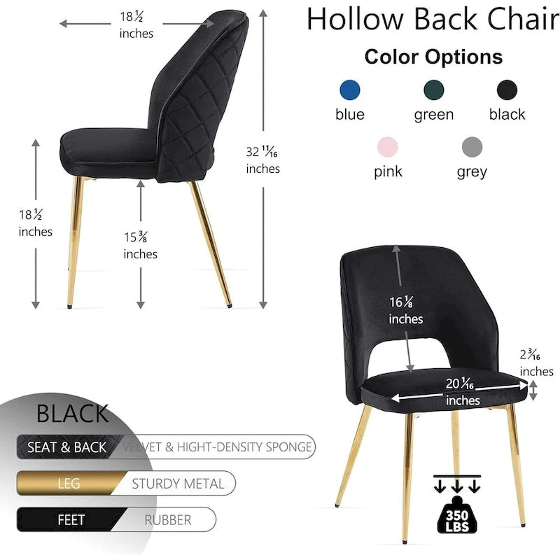 Lot de 4 chaises de salle à manger Howtai avec dossier ajouré