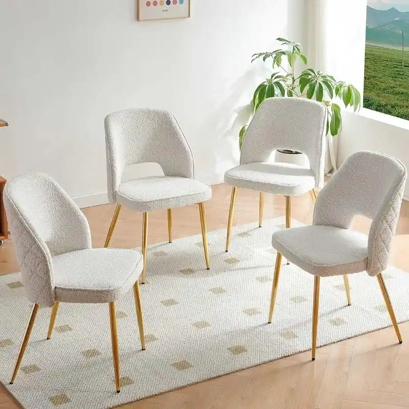 Lot de 4 chaises de salle à manger Howtai avec dossier ajouré