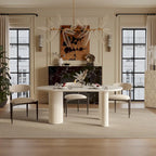 Luxe Creamy Dining Table with Roman Column Legs