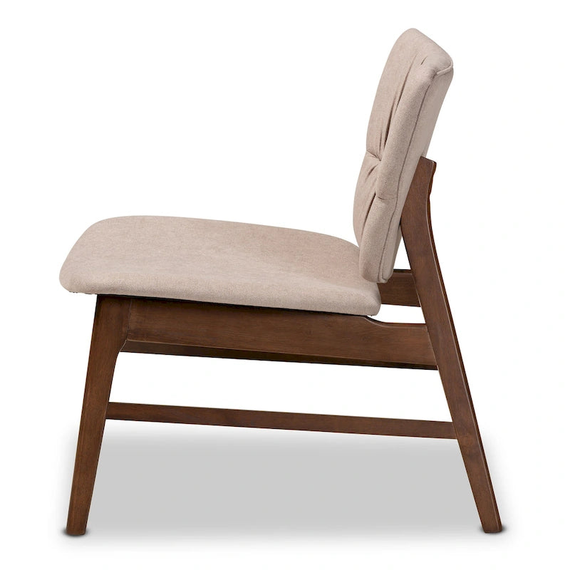 Benito Mid-Century Modern Transitional Fabric and Wood Accent Chair