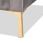 Glam Velvet and Gold Finished 2-Piece Sofa and Lounge Chair Set
