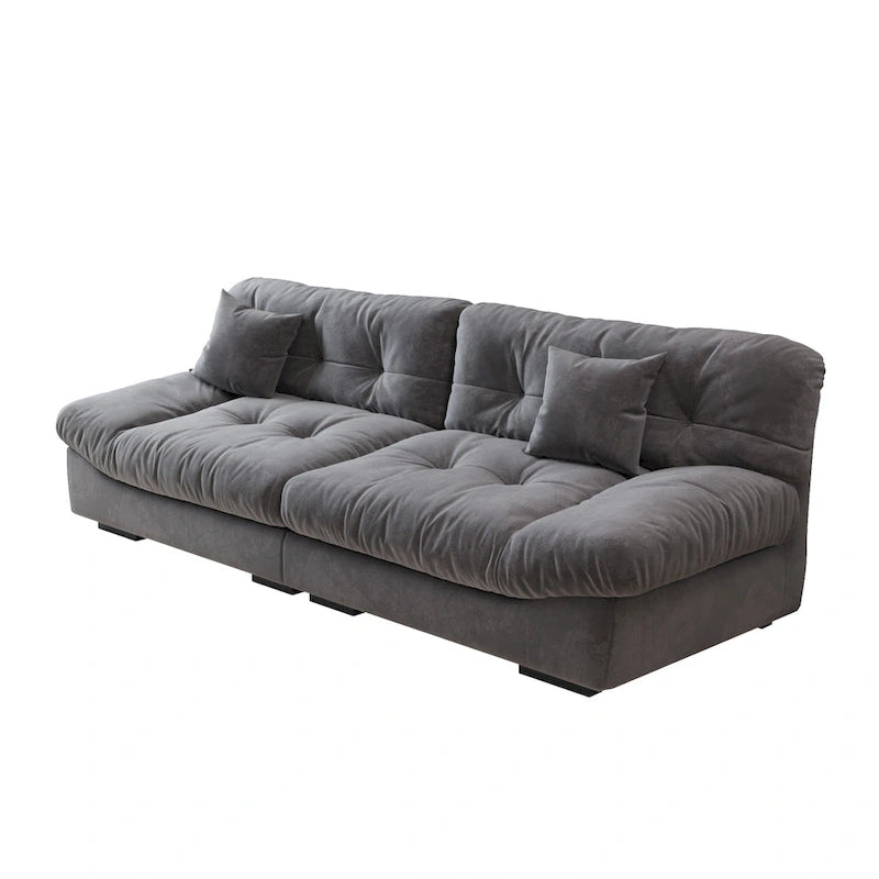 105 Suede Fabric Sectional Sofa Cloud Shape Couch for Living Room