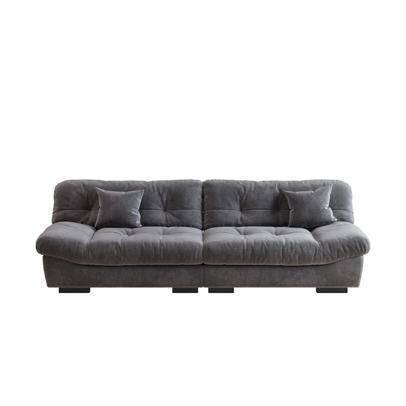 105 Suede Fabric Sectional Sofa Cloud Shape Couch for Living Room