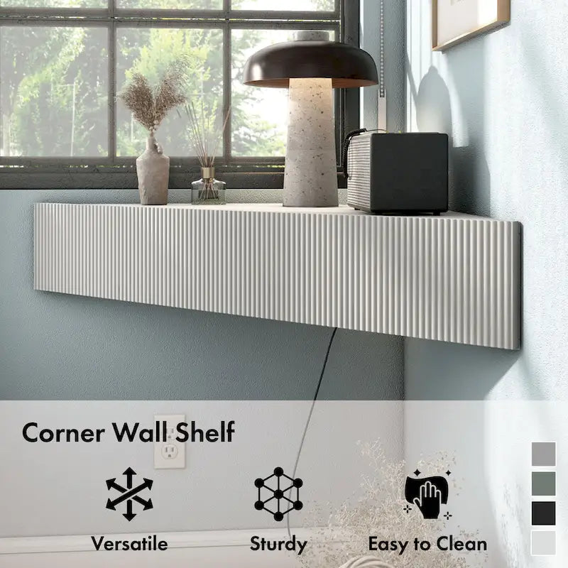 Furniture of America Sukhumi Transitional 47-inch 3-Shelf Wall-Mounted Corner TV Console