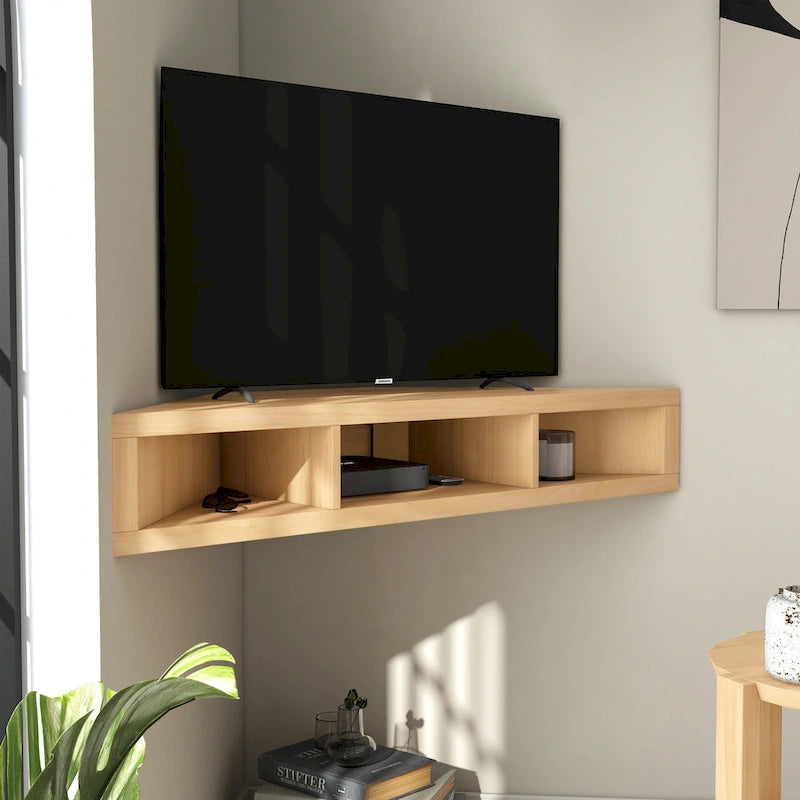 Furniture of America Sukhumi Transitional 47-inch 3-Shelf Wall-Mounted Corner TV Console