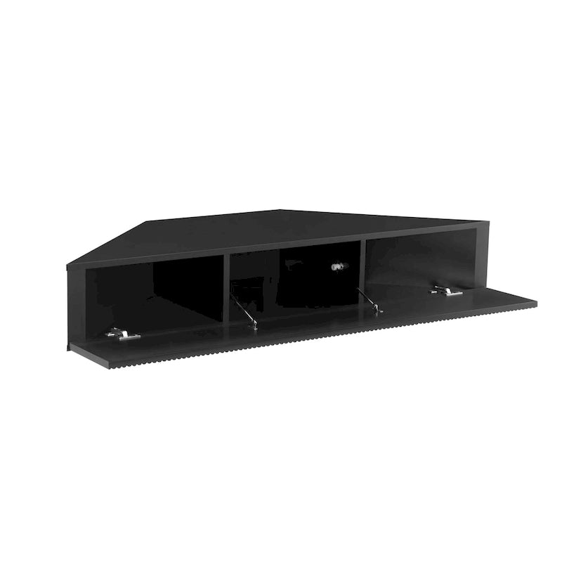 Furniture of America Sukhumi Transitional 47-inch 3-Shelf Wall-Mounted Corner TV Console