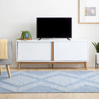 Brookside Madison Mid Century Modern TV Stand for TV's up to 65 Sliding Doors and Cable Management