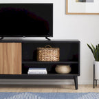 Brookside Madison Mid Century Modern TV Stand for TV's up to 65 Sliding Doors and Cable Management