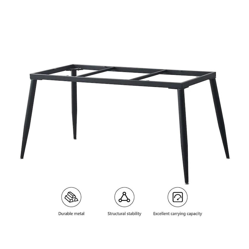 Table à manger de cuisine rectangulaire blanche de 180 cm, avec plateau en marbre de pierre frittée, pieds en métal