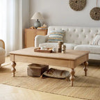 Table basse rectangulaire traditionnelle Gaston avec étagère de rangement par HULALA HOME
