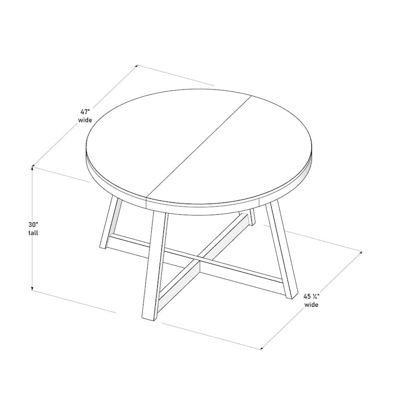 Plank and Beam Classic Solid Wood Round Dining Table - 47
