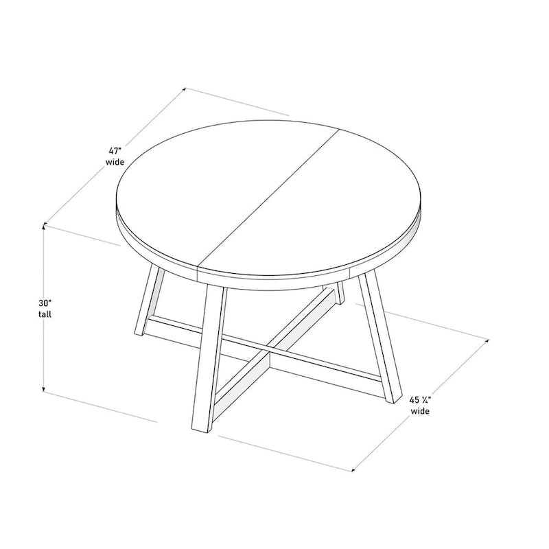 Plank and Beam Classic Solid Wood Round Dining Table - 47