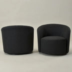 KINWELL 34 Wide Upholstered Swivel Accent Barrel Chair (Set of 2)