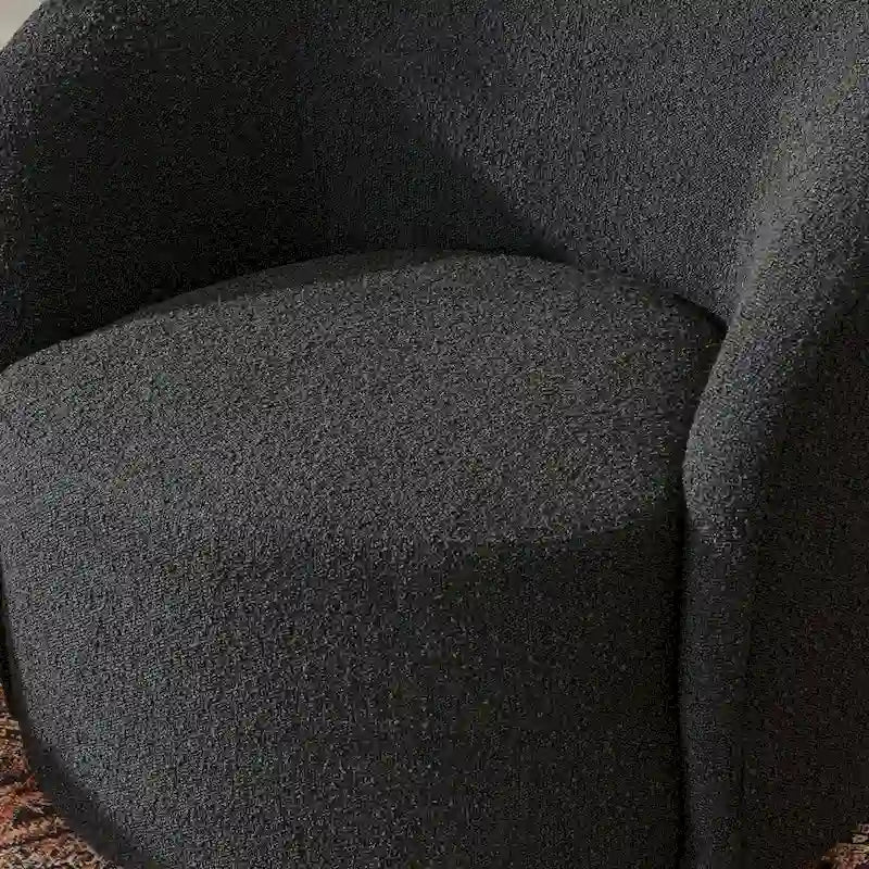 KINWELL 34 Wide Upholstered Swivel Accent Barrel Chair (Set of 2)