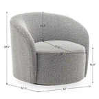 KINWELL 34 Wide Upholstered Swivel Accent Barrel Chair (Set of 2)