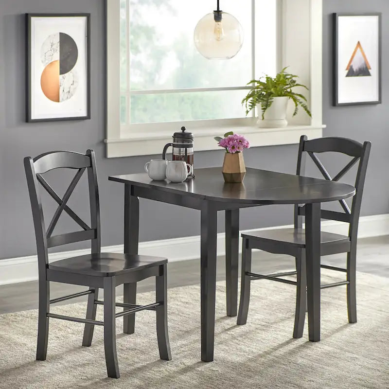 Simple Living Country Cottage Solid Wood Drop-Leaf Dining Table