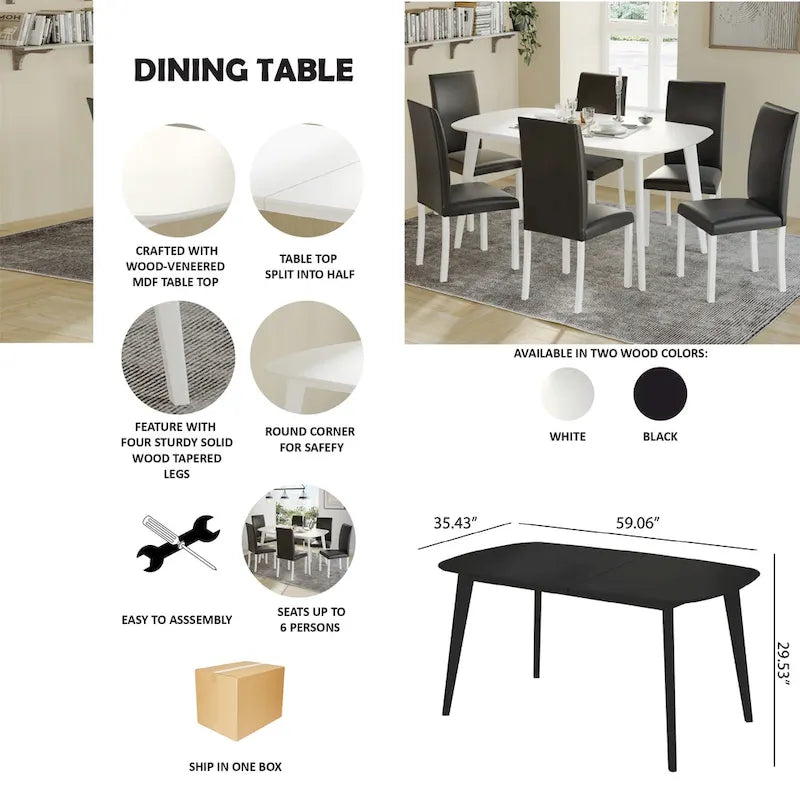 Table à manger moderne et chic CraftPorch