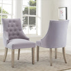 Chaises de salle à manger modernes du milieu du siècle Chaises d'appoint capitonnées avec clous de tapissier, lot de 2