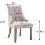 Chaises de salle à manger modernes du milieu du siècle Chaises d'appoint capitonnées avec clous de tapissier, lot de 2