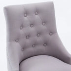 Chaises de salle à manger modernes du milieu du siècle Chaises d'appoint capitonnées avec clous de tapissier, lot de 2