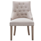 Chaises de salle à manger modernes du milieu du siècle Chaises d'appoint capitonnées avec clous de tapissier, lot de 2