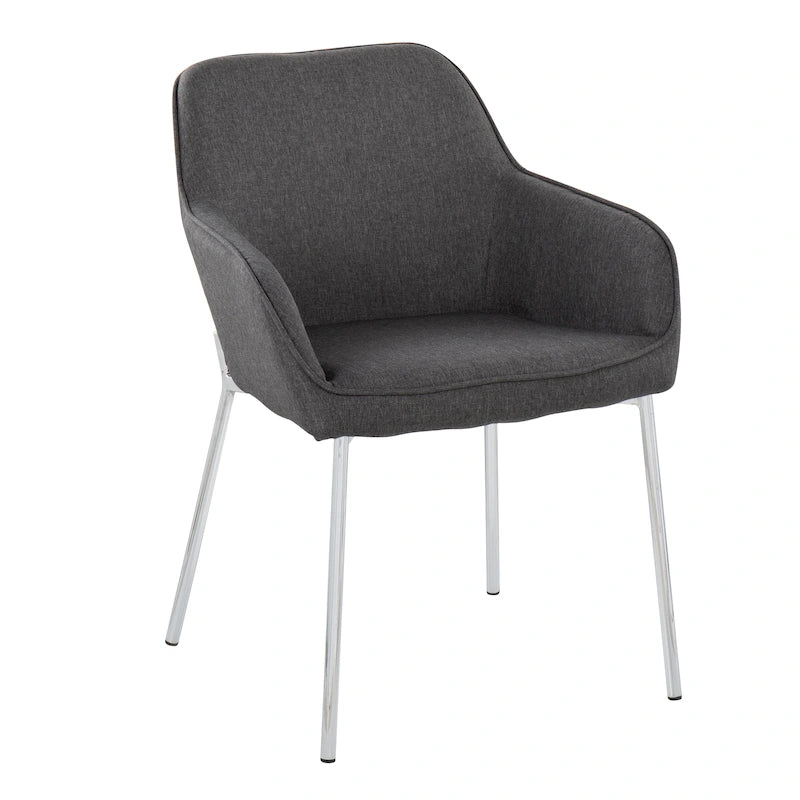 Silver Orchid Galotti Chrome Upholstered Dining Chair (Set of 2)