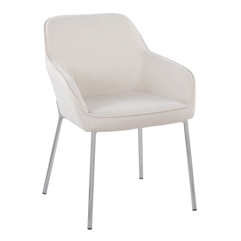 Silver Orchid Galotti Chrome Upholstered Dining Chair (Set of 2)