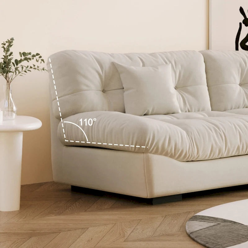 105 Modern Sanded Velvet Cloud Loveseat Sofa Sectional Couch for Living Room