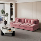 105 Modern Sanded Velvet Cloud Loveseat Sofa Sectional Couch for Living Room