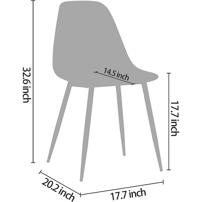 Chaises d'appoint modernes en plastique transparent avec pieds en métal