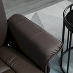 HOMCOM Recliner and Ottoman with Wrapped Base, Swivel PU Leather Reclining Chair with Footrest for Living Room