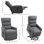 HOMCOM Electric Power Lift Recliner Massage Sofa Vibration with Remote for Elderly, Living Room Office Furniture