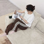 102 Oversized Corduroy Sectional Sofa Modern Wide Couch