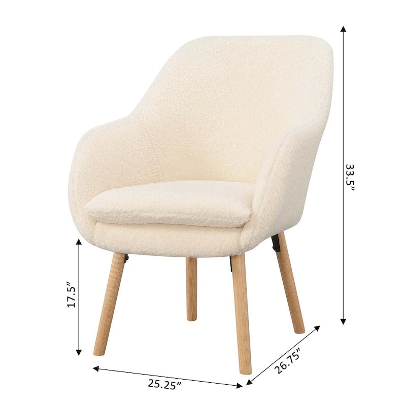 Convenience Concepts Take a Seat Charlotte Wingback Sherpa Accent Armchair