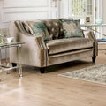 Causeuse rembourrée en bois massif Vynn Transitional de Furniture of America