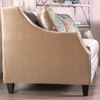 Causeuse rembourrée en bois massif Vynn Transitional de Furniture of America