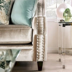 Causeuse rembourrée en bois massif Vynn Transitional de Furniture of America