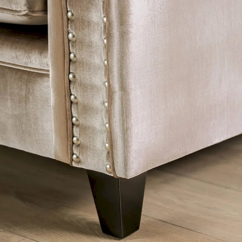 Causeuse rembourrée en bois massif Vynn Transitional de Furniture of America