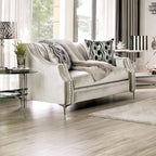 Causeuse rembourrée en bois massif Vynn Transitional de Furniture of America