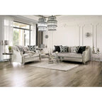 Causeuse rembourrée en bois massif Vynn Transitional de Furniture of America