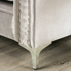 Causeuse rembourrée en bois massif Vynn Transitional de Furniture of America
