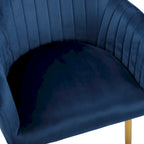 Chaises de salle à manger d'appoint en velours avec pieds en métal doré - Lot de 2