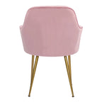 Chaises de salle à manger d'appoint en velours avec pieds en métal doré - Lot de 2